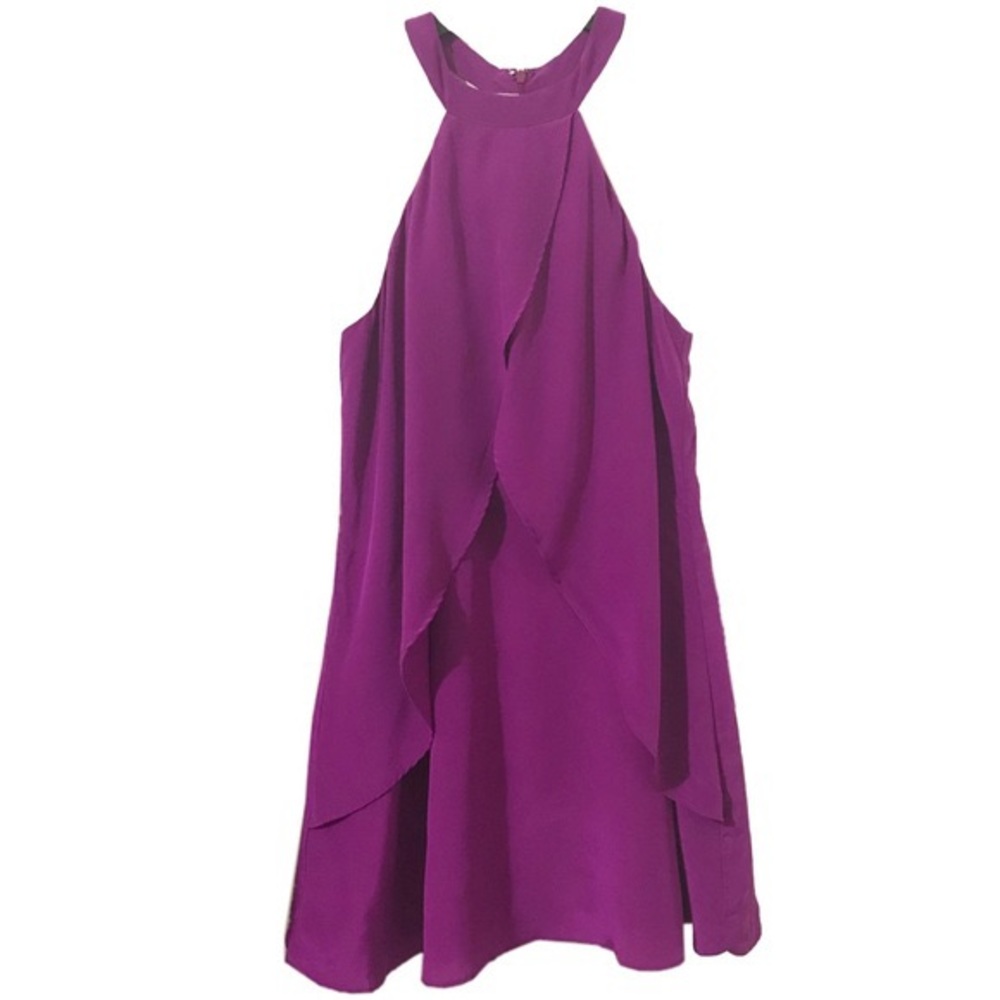 Lavender Brown Magenta Silk Shift Dress
